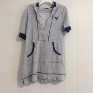 Gray Short-Sleeved Hoodie Kids 9-10